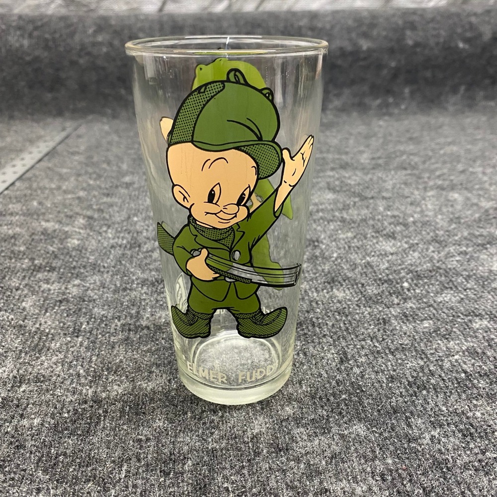 Vintage 1973 Pepsi Collector Series Elmer Fudd Looney Tunes Glass Tumbler Clear